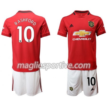 Completo Calcio Manchester United Rashford 10 Bambino Divisa Prima 2019/2020